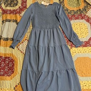 Blue long sleeve maxi dress new with tags